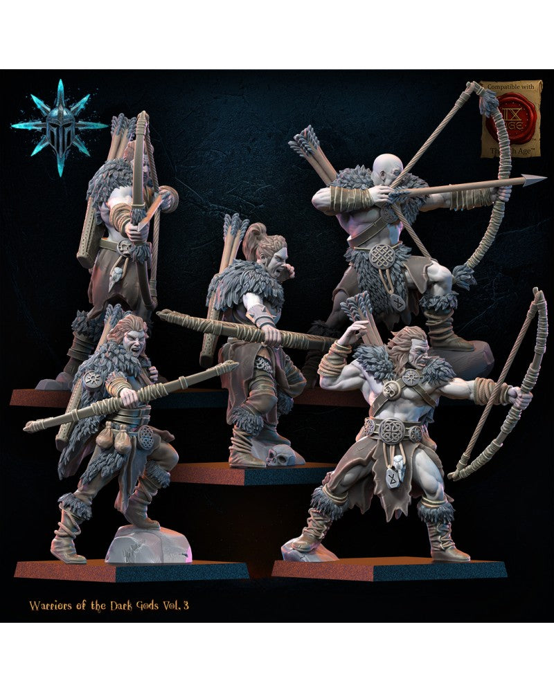 Barbarian regiment with bows (x10) - Warriors of the Dark Gods - TTRPG - Wargaming - Dungeons and Dragons