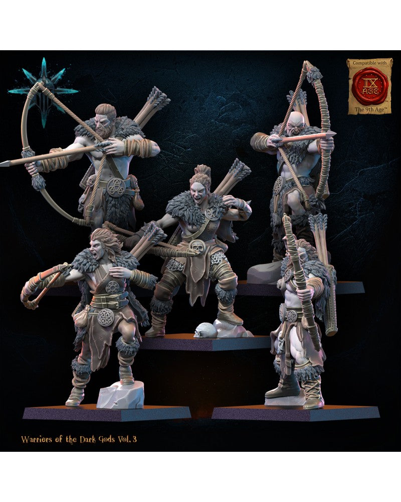 Barbarian regiment with bows (x10) - Warriors of the Dark Gods - TTRPG - Wargaming - Dungeons and Dragons