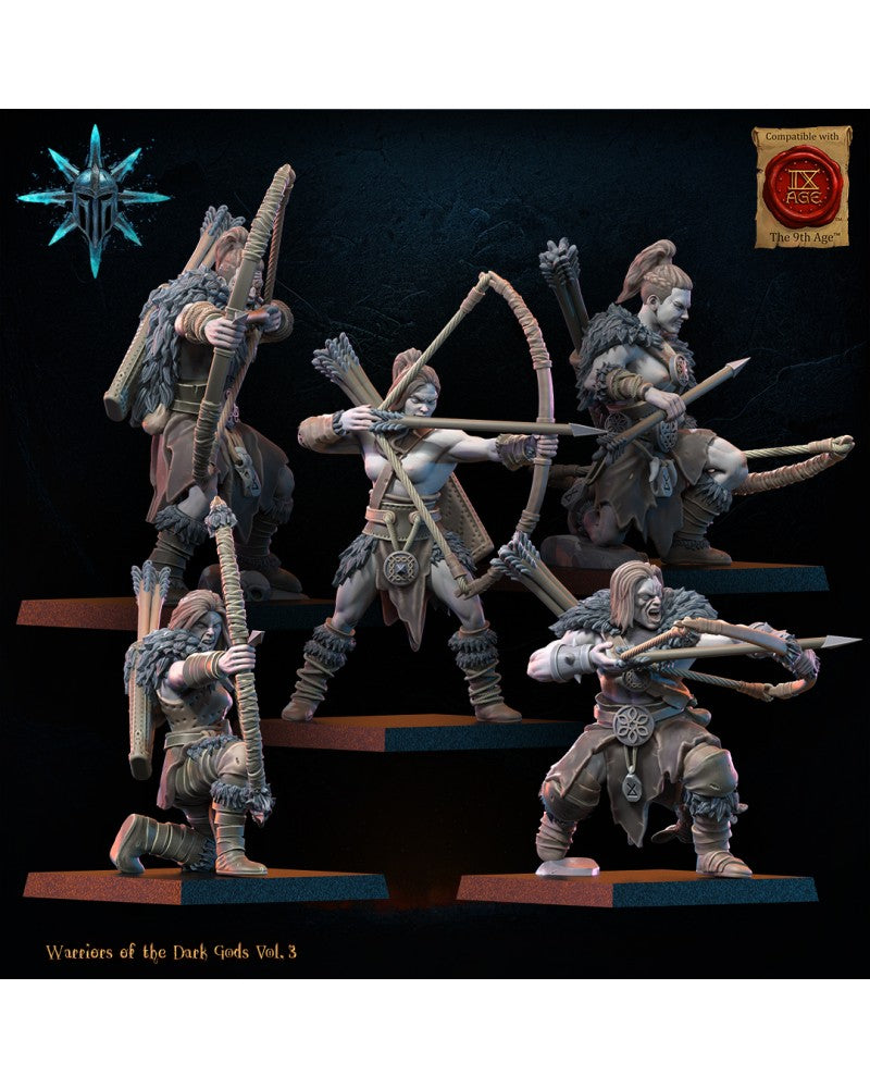 Barbarian regiment with bows (x10) - Warriors of the Dark Gods - TTRPG - Wargaming - Dungeons and Dragons