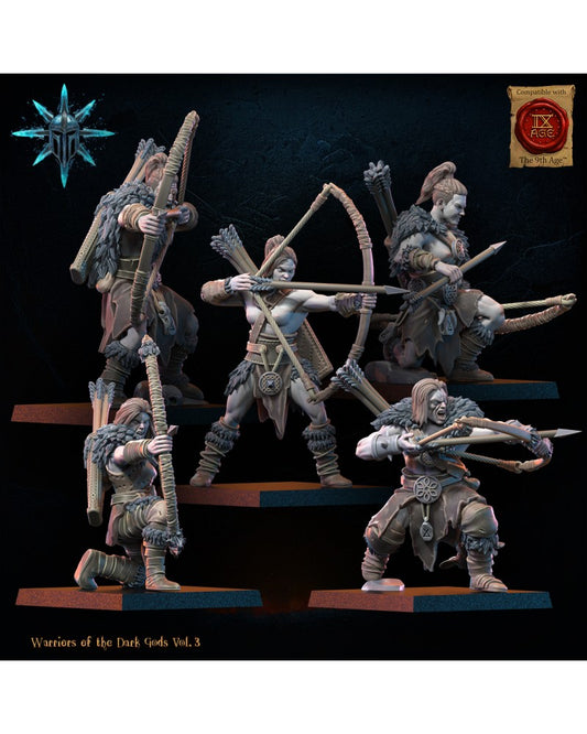 Barbarian regiment with bows (x10) - Warriors of the Dark Gods - TTRPG - Wargaming - Dungeons and Dragons