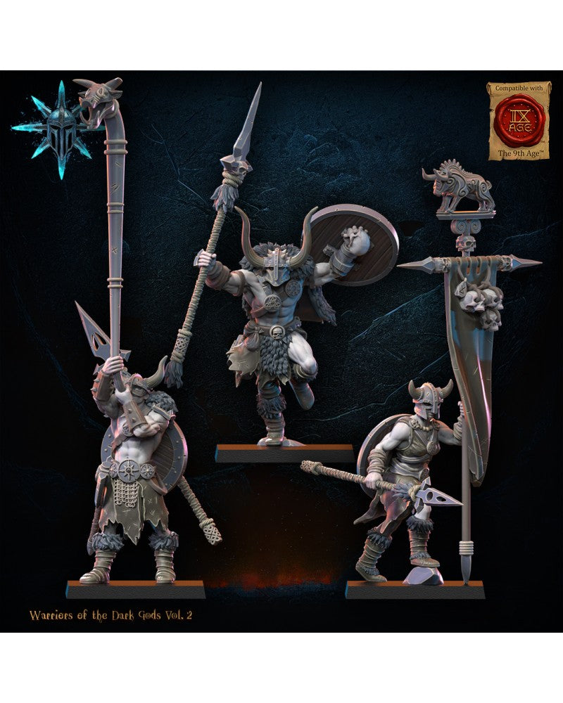 Barbarian Regiment with Spears/Axes CG (x3) - Warriors of the Dark Gods - TTRPG - Wargaming - Dungeons and Dragons
