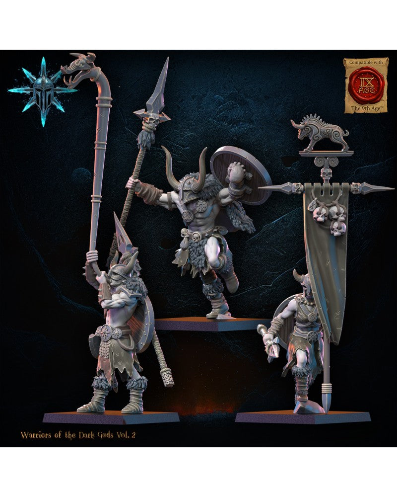 Barbarian Regiment with Spears/Axes CG (x3) - Warriors of the Dark Gods - TTRPG - Wargaming - Dungeons and Dragons