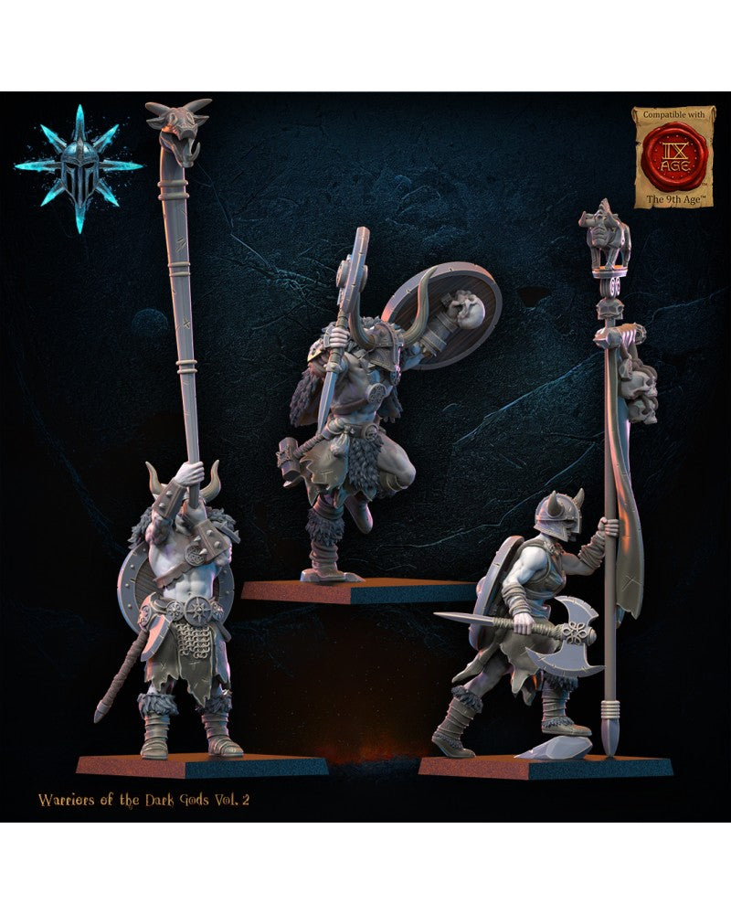 Barbarian Regiment with Spears/Axes CG (x3) - Warriors of the Dark Gods - TTRPG - Wargaming - Dungeons and Dragons