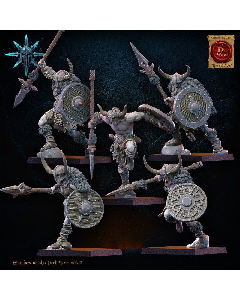 Barbarian Regiment with Spears/Axes (x10) - Warriors of the Dark Gods - TTRPG - Wargaming - Dungeons and Dragons