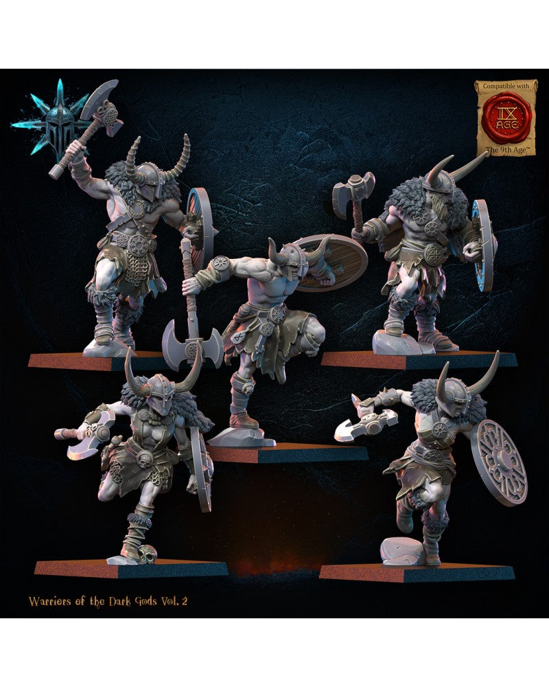Barbarian Regiment with Spears/Axes (x10) - Warriors of the Dark Gods - TTRPG - Wargaming - Dungeons and Dragons