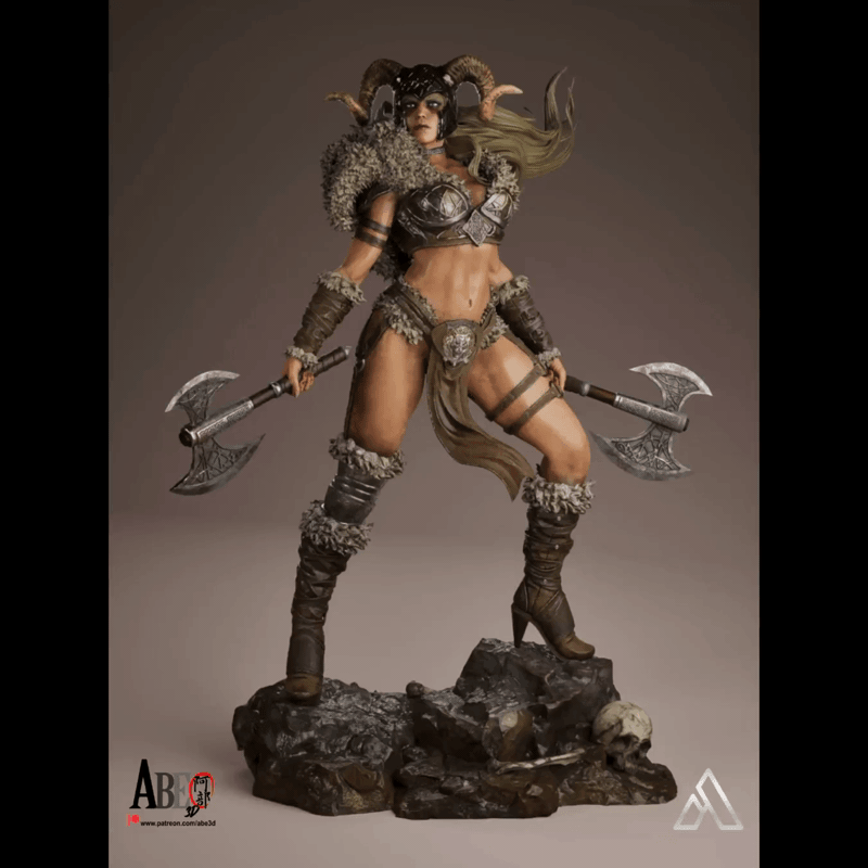 Ragna Stormborn – The Barbarian Sculpture (75mm to 500mm) - Unassembled/Unpainted/3D Print