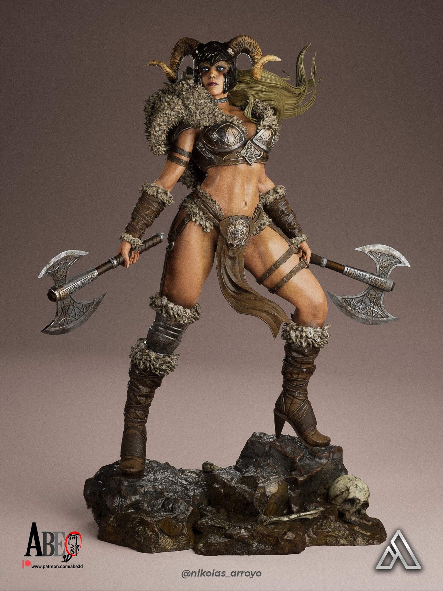 Ragna Stormborn – The Barbarian Sculpture (75mm to 500mm) - Unassembled/Unpainted/3D Print