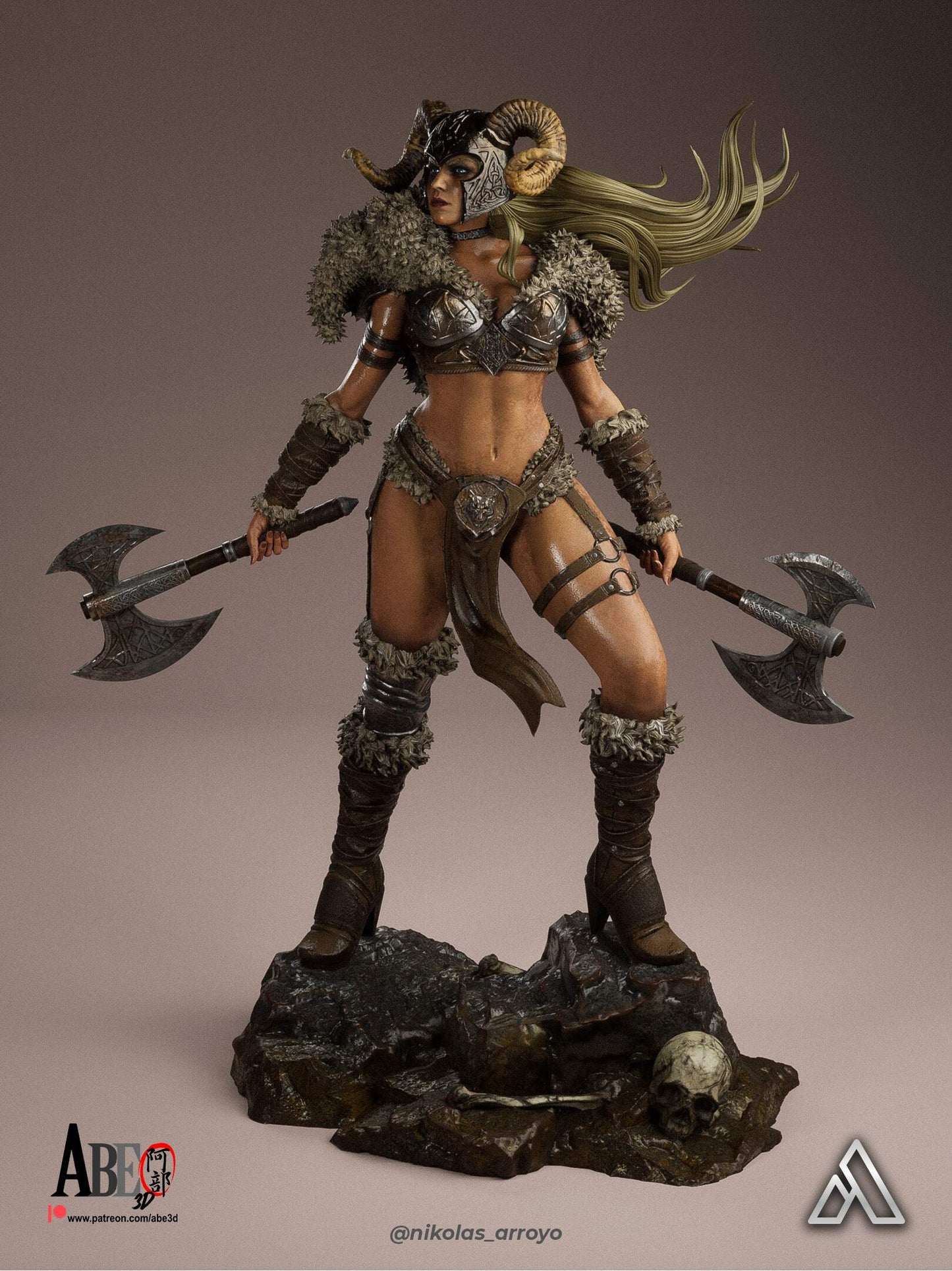 Ragna Stormborn – The Barbarian Sculpture (75mm to 500mm) - Unassembled/Unpainted/3D Print
