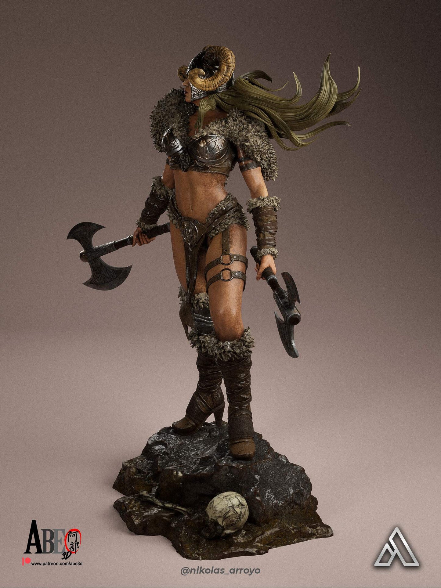 Ragna Stormborn – The Barbarian Sculpture (75mm to 500mm) - Unassembled/Unpainted/3D Print