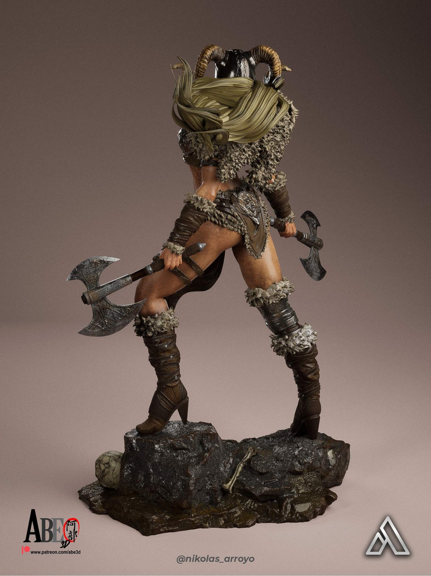 Ragna Stormborn – The Barbarian Sculpture (75mm to 500mm) - Unassembled/Unpainted/3D Print