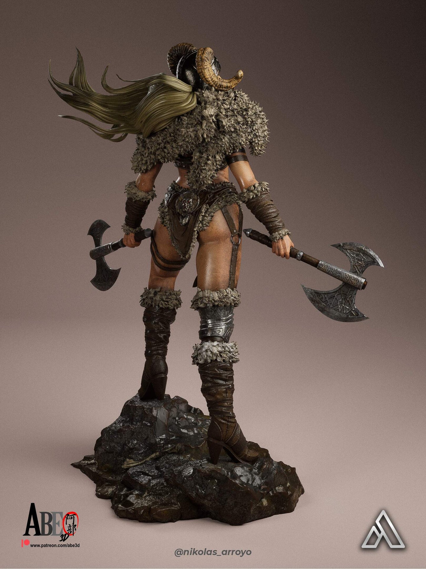 Ragna Stormborn – The Barbarian Sculpture (75mm to 500mm) - Unassembled/Unpainted/3D Print