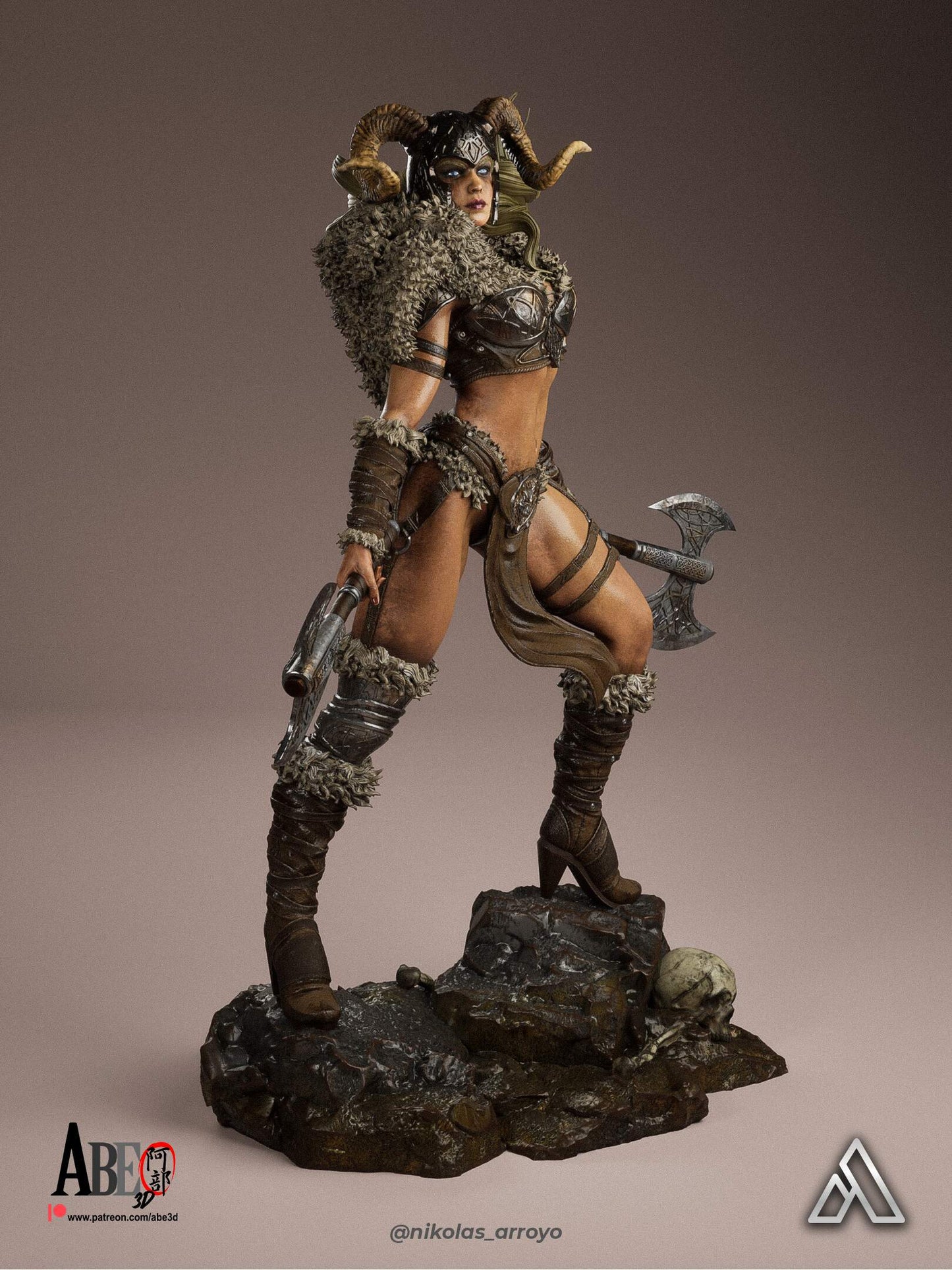 Ragna Stormborn – The Barbarian Sculpture (75mm to 500mm) - Unassembled/Unpainted/3D Print