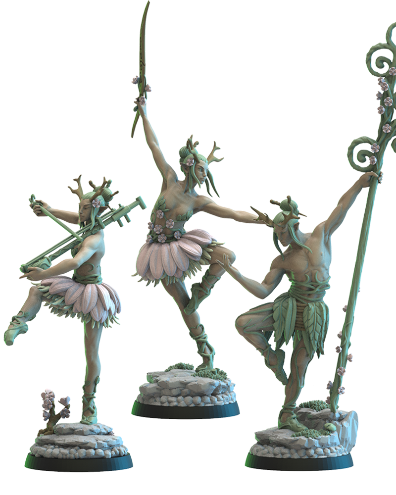 Bareetachi Dancers CG (x3) - Wood Elf - TTRPG - Wargaming - Dungeons and Dragons