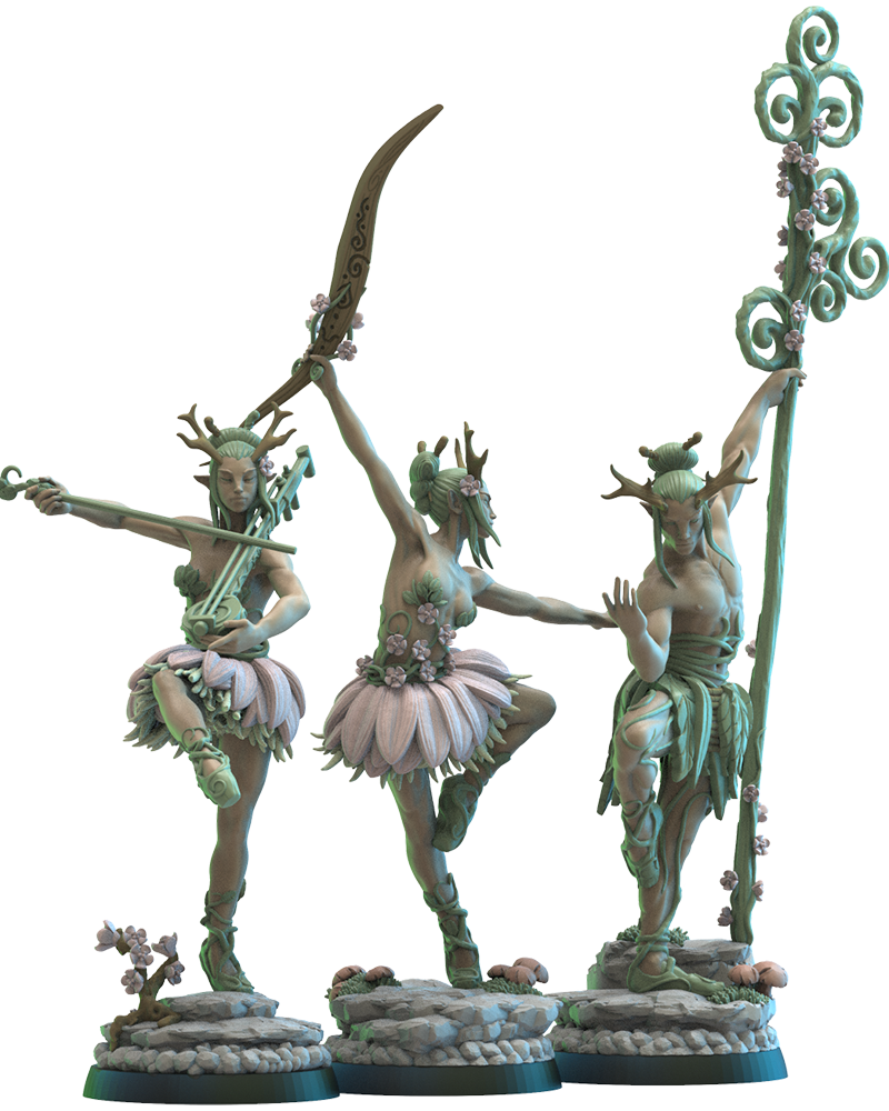 Bareetachi Dancers CG (x3) - Wood Elf - TTRPG - Wargaming - Dungeons and Dragons