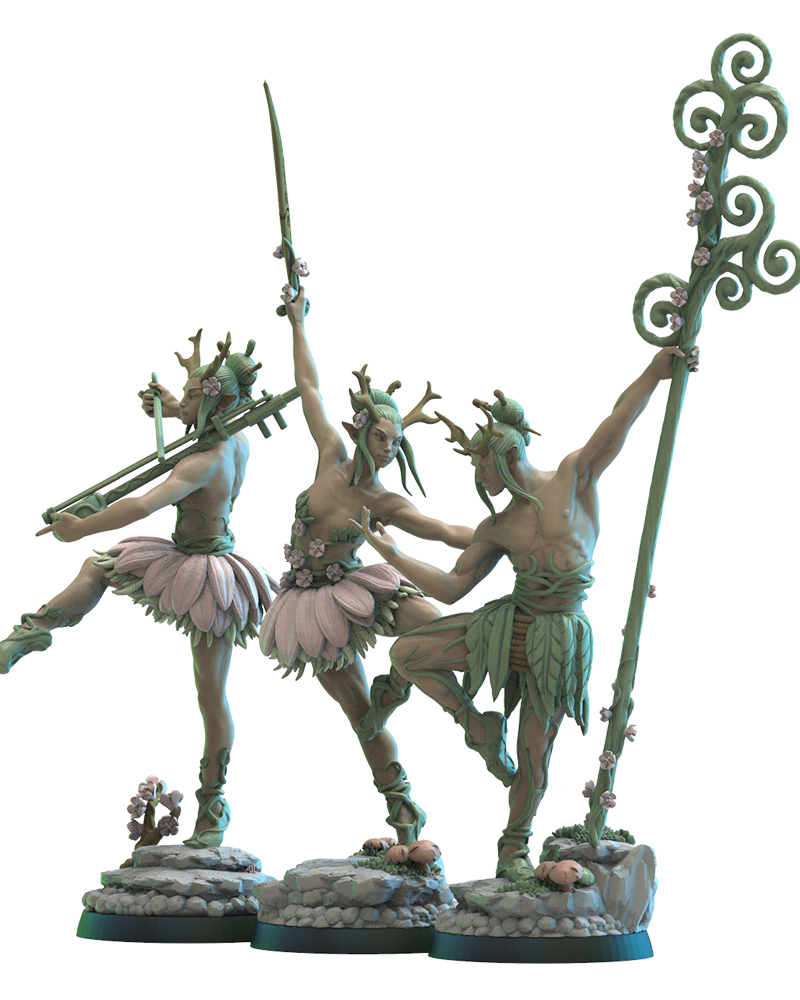 Bareetachi Dancers CG (x3) - Wood Elf - TTRPG - Wargaming - Dungeons and Dragons