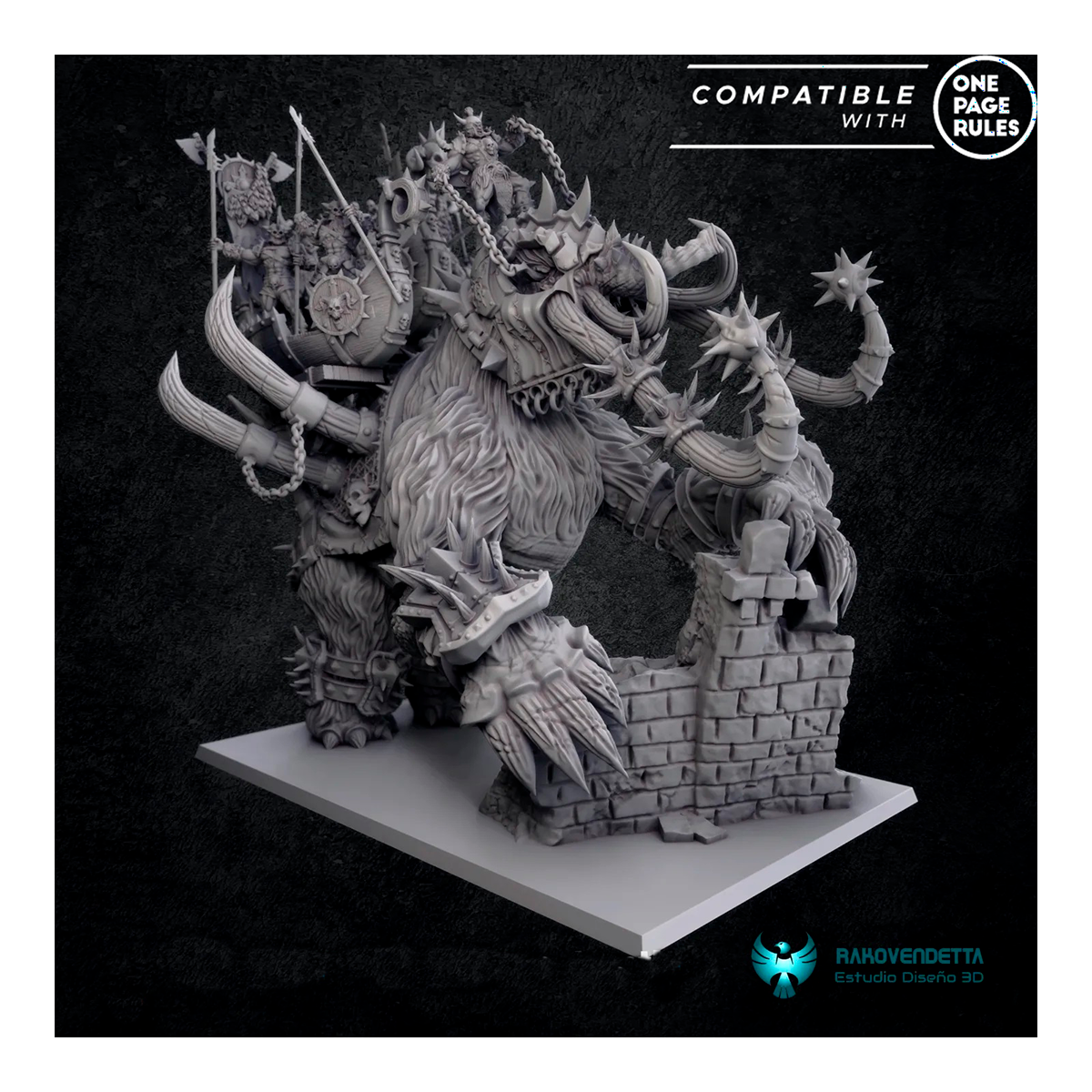 Behemoth - Mammoth - Sons of Destruction - Tabletop RPG Miniature - Roleplaying 3D Printed Fantasy Mini