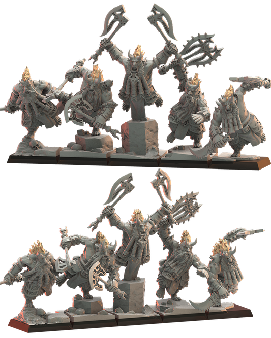 Unité de Berserkers (x5) - Nains du Chaos - JDR - Wargaming - Donjons et Dragons