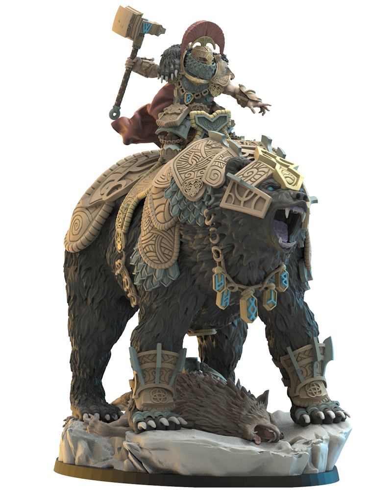 Bofarr, Bjørn Commander - Dwarven Bear Rider - TTRPG - Wargaming - LOTR - Dungeons and Dragons