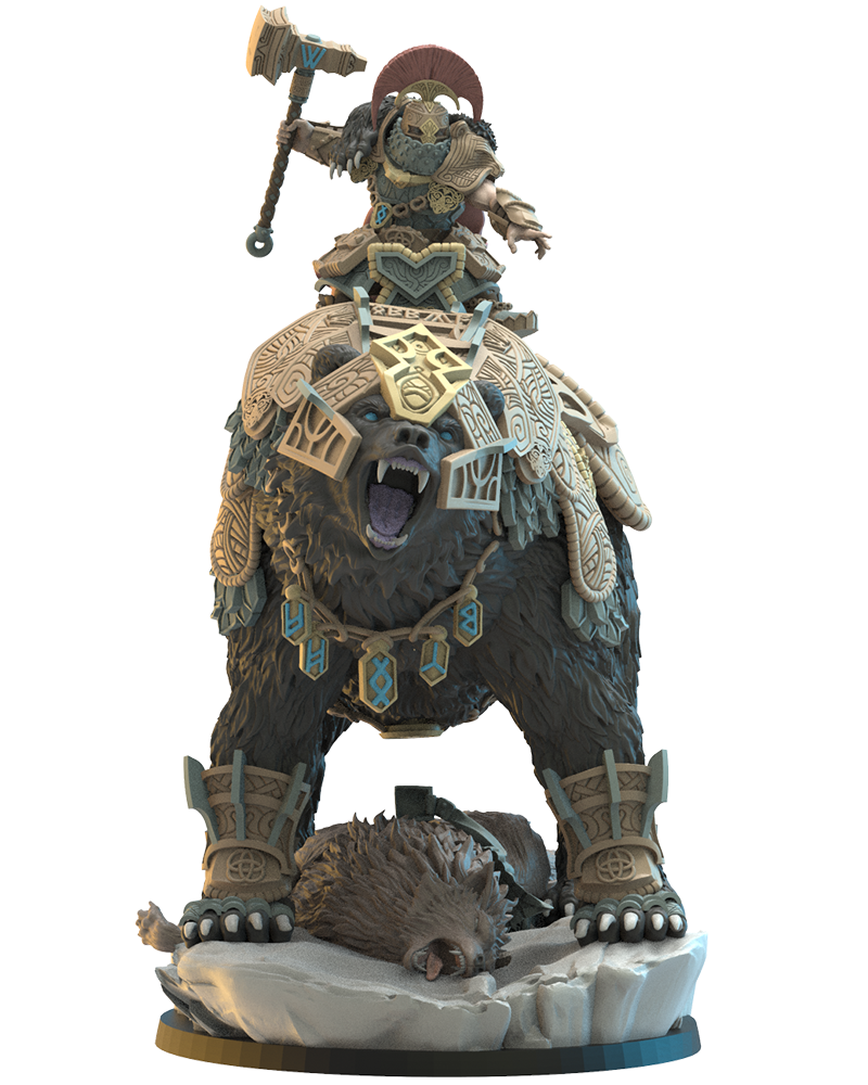 Bofarr, Bjørn Commander - Dwarven Bear Rider - TTRPG - Wargaming - LOTR - Dungeons and Dragons