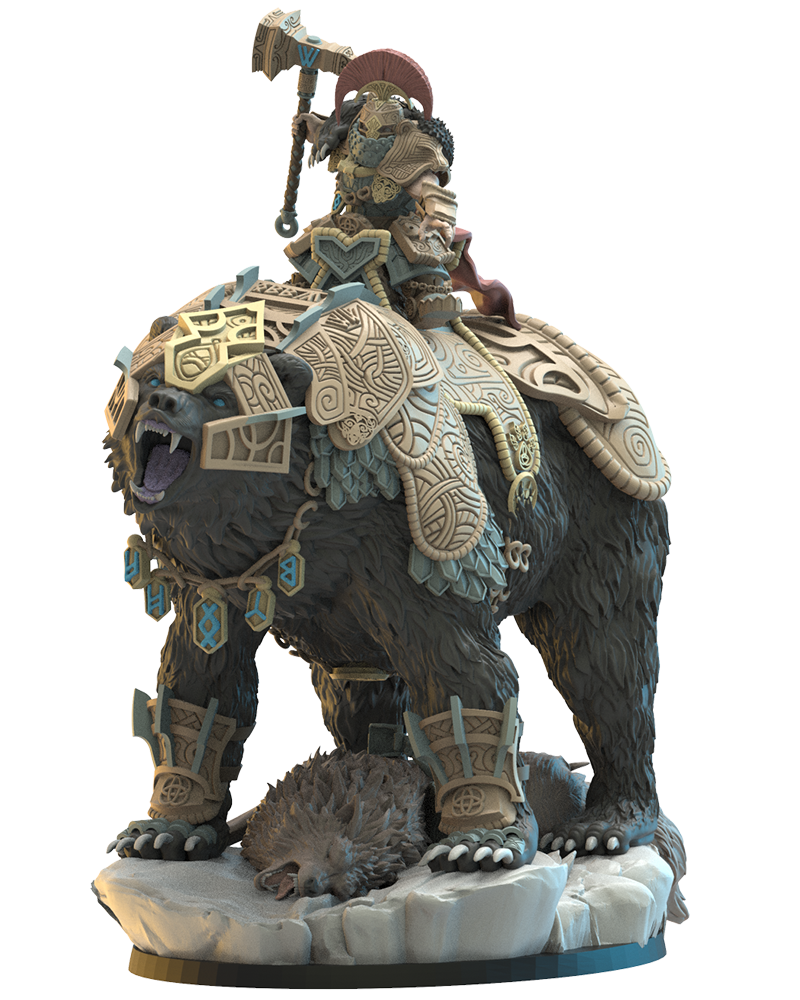 Bofarr, Bjørn Commander - Dwarven Bear Rider - TTRPG - Wargaming - LOTR - Dungeons and Dragons