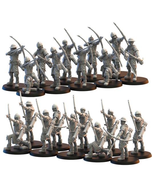 Bowmen on foot (x10) - Bretons - TTRPG - Wargaming - Dungeons and Dragons