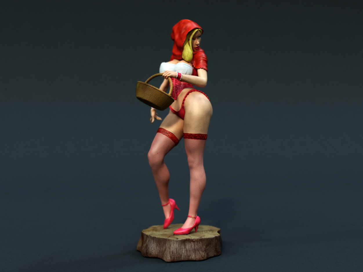 Red Riding Hood SFW/NSFW Sculpture (75mm to 500mm) - Unassembled/Unpainted/3D Print