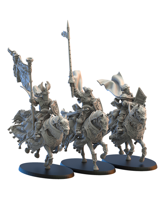 Calix Knights Command Group (x3) - Bretons - TTRPG - Wargaming - Dungeons and Dragons