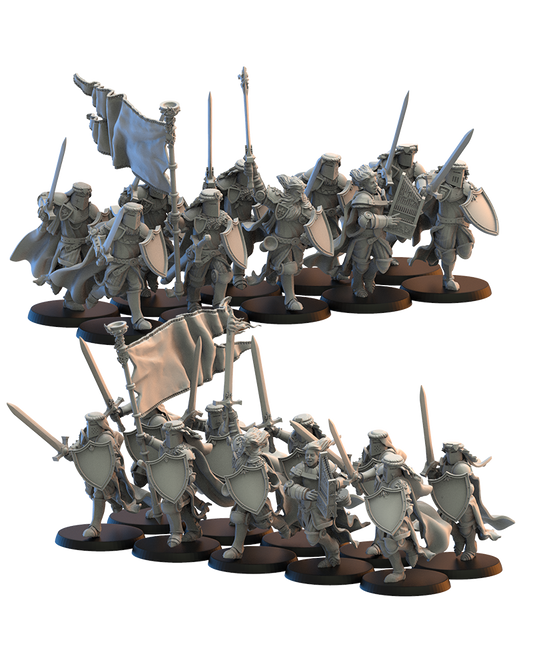 Calix Knights on foot (x10) - Bretons - TTRPG - Wargaming - Dungeons and Dragons