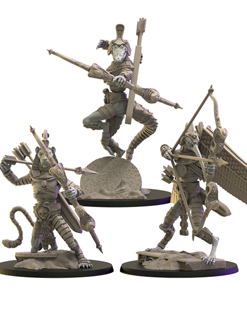 Canopic Guard with bows (x3) - Tomb Kings - Undead - TTRPG - Wargaming - Dungeons and Dragons