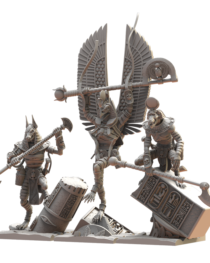 Canopic Guard (x3) - Tomb Kings - Undead - TTRPG - Wargaming - Dungeons and Dragons