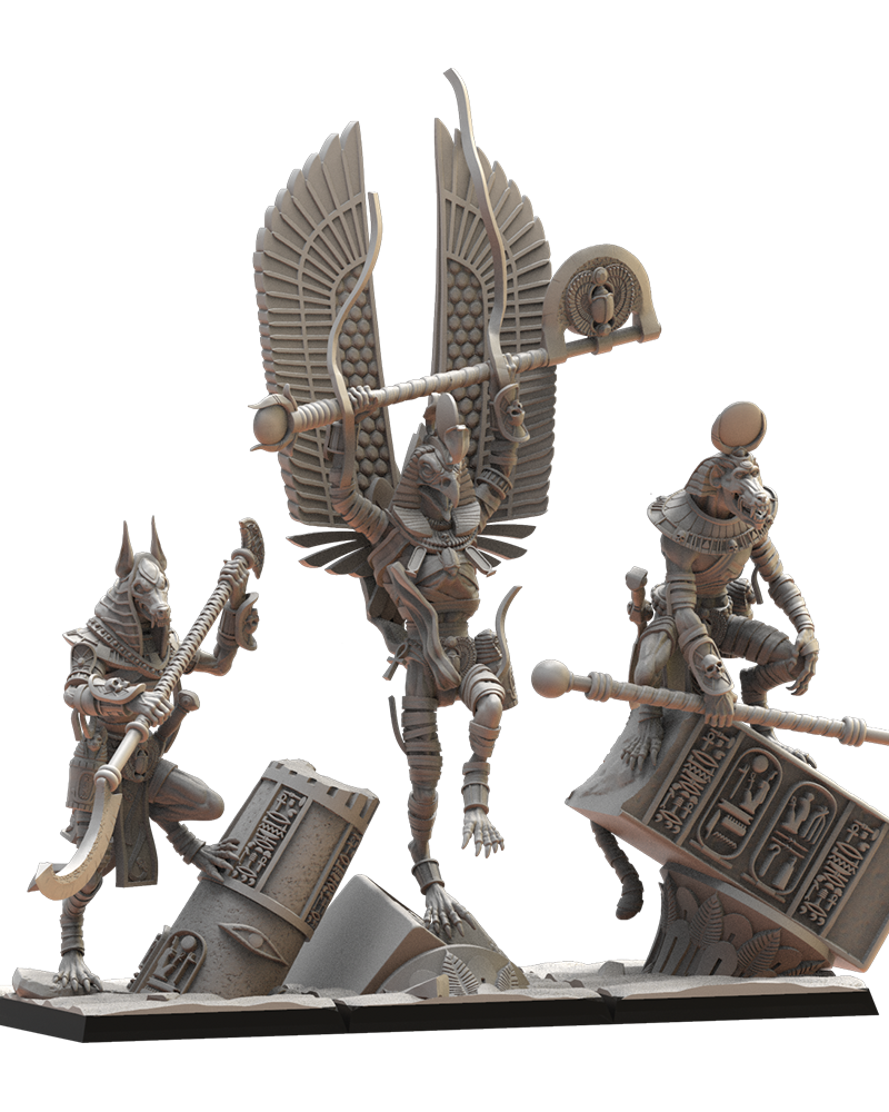 Canopic Guard (x3) - Tomb Kings - Undead - TTRPG - Wargaming - Dungeons and Dragons