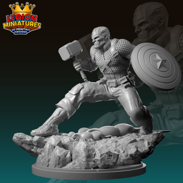 Captain America Miniature(40mm - 75mm) MCP - Unassembled/Unpainted/3D Print