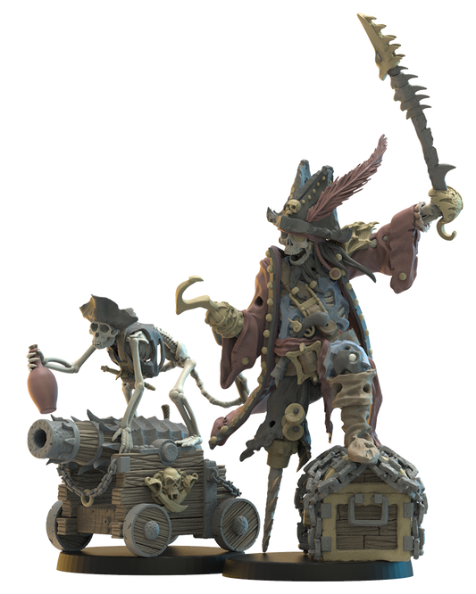 Captain "Saw Leg" & Mr. Boom - Undead Pirates - TTRPG - Wargaming - Dungeons and Dragons