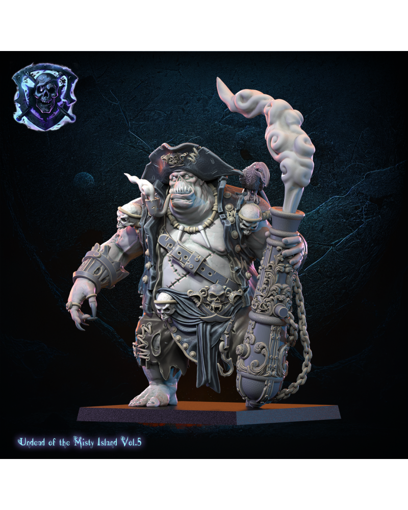 Captain “Smoke”, Undead Ogre hero - Undead Pirate - TTRPG - Wargaming - Dungeons and Dragons