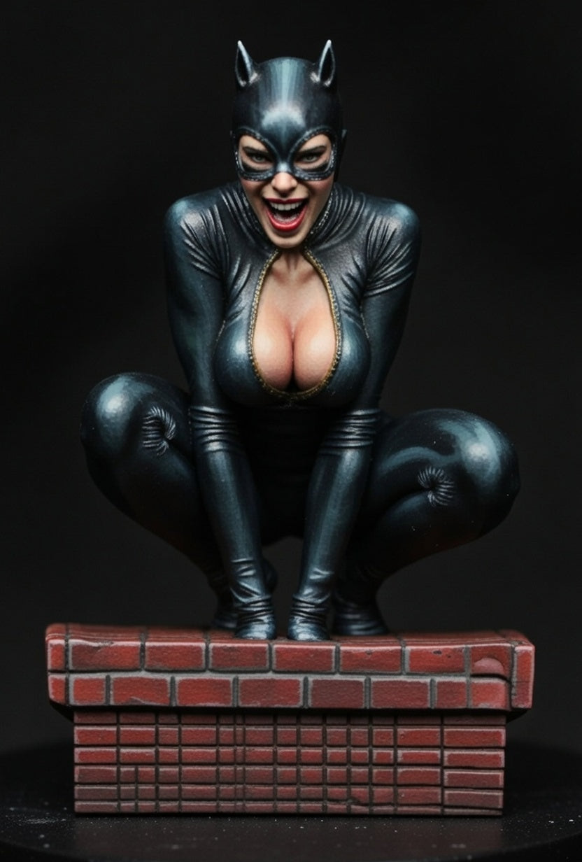 Cat Woman Sculpture (75mm to 500mm) - Unassembled/Unpainted/3D Print