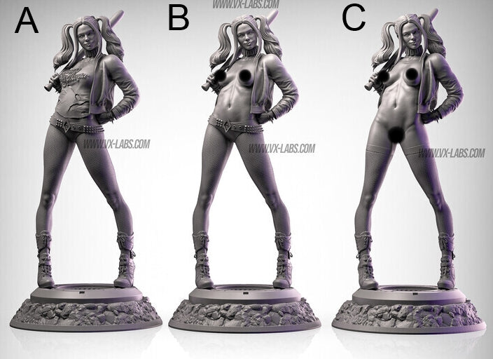 Harley Quinn SFW/NSFW Sculpture (75mm - 500mm) - Unassembled/Unpainted/3D Print