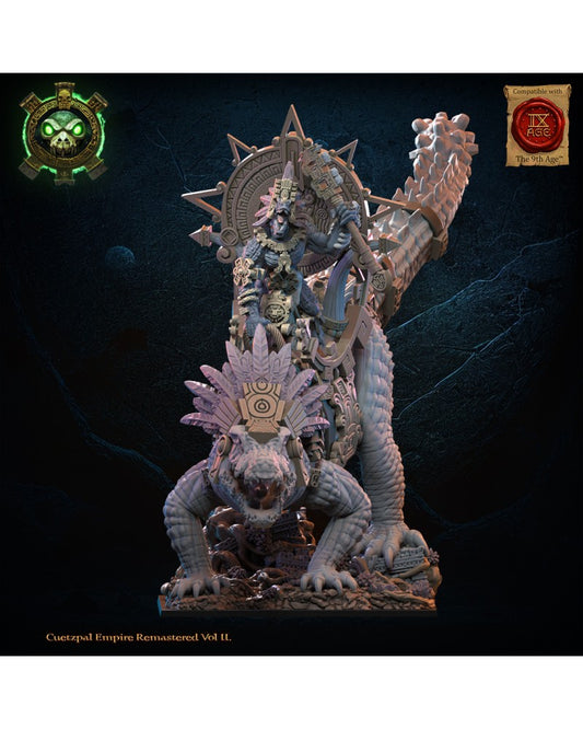 Citlallicue, Cipactli Heroine on Deinosuchus - Lizard-Men - TTRPG - Wargaming - Dungeons and Dragons