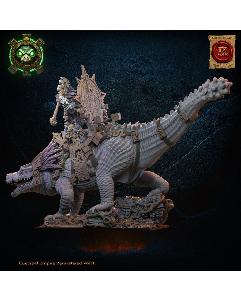 Citlallicue, Cipactli Heroine on Deinosuchus - Lizard-Men - TTRPG - Wargaming - Dungeons and Dragons
