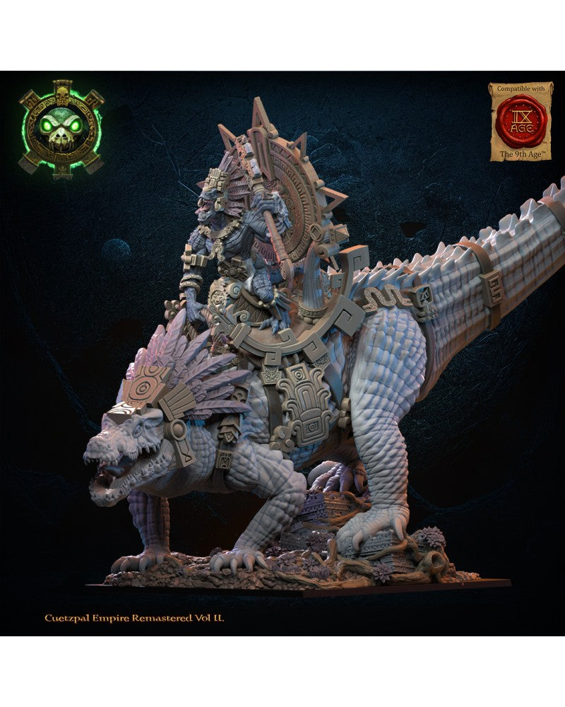 Citlallicue, Cipactli Heroine on Deinosuchus - Lizard-Men - TTRPG - Wargaming - Dungeons and Dragons