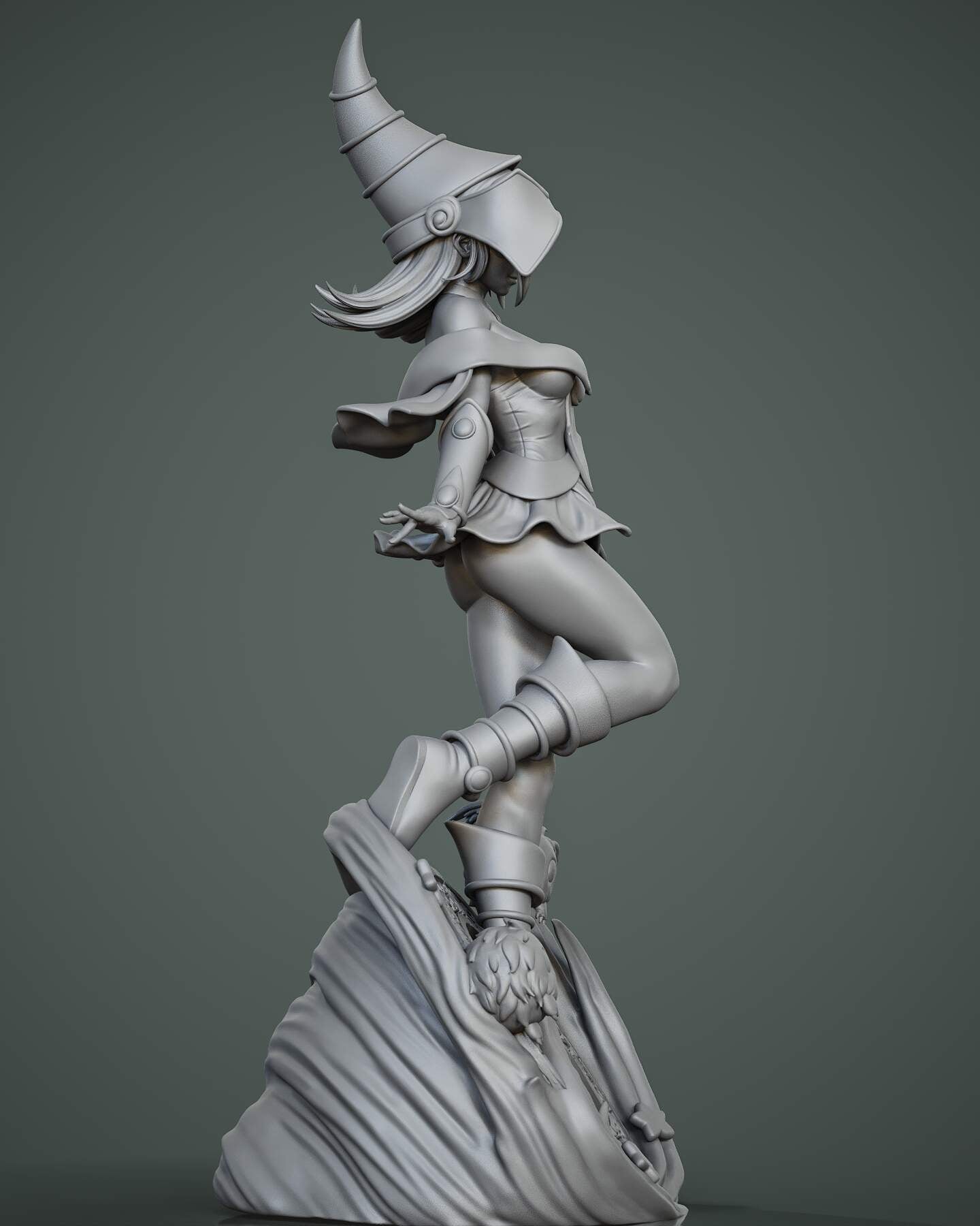 Dark Magician Girl Sculpture (75mm to 500mm) - Unassembled/Unpainted/3D Print