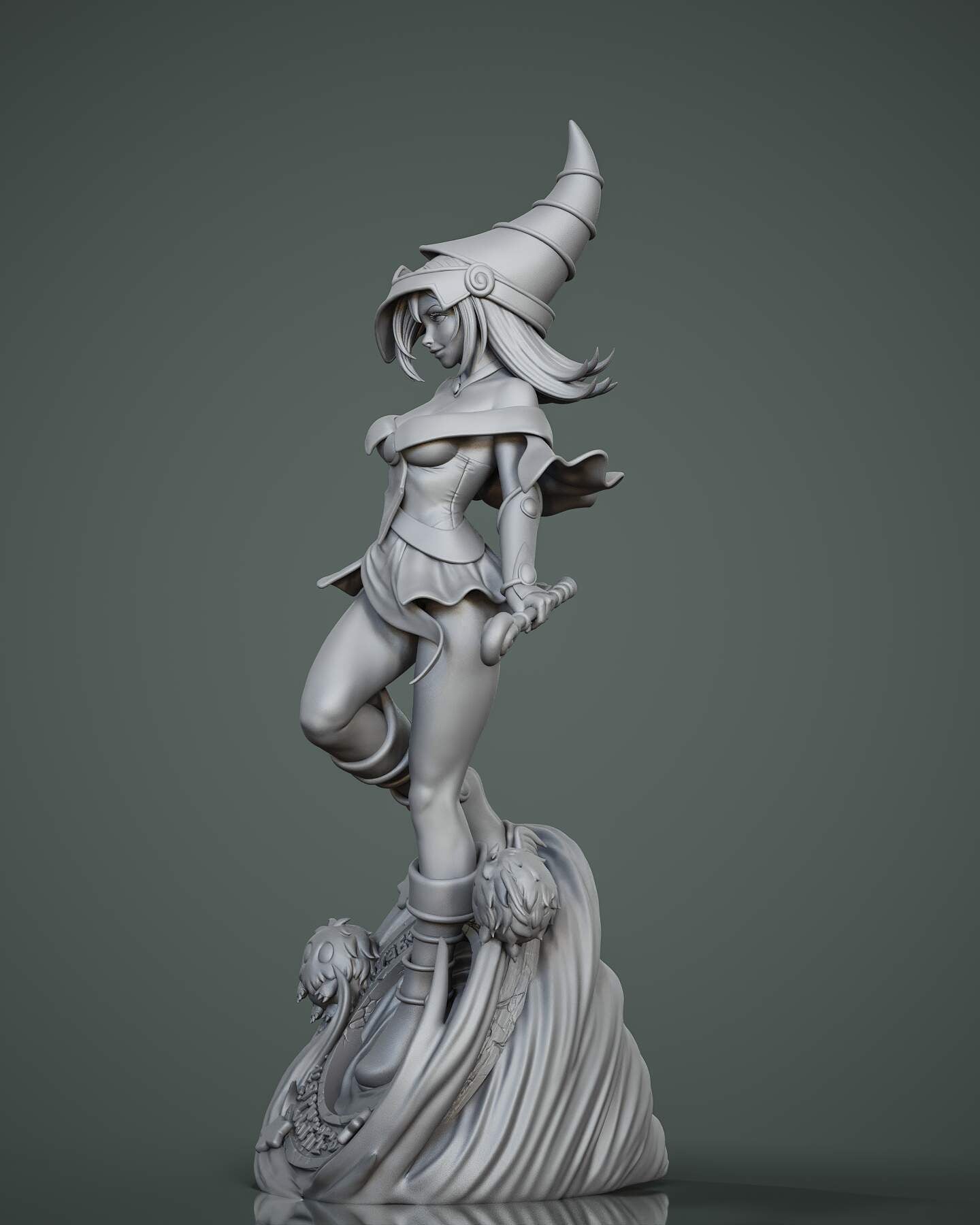 Dark Magician Girl Sculpture (75mm to 500mm) - Unassembled/Unpainted/3D Print