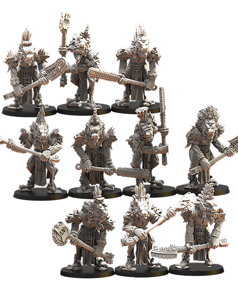 Coatl Guard (x10) Lizard-Men - TTRPG - Wargaming - Dungeons and Dragons
