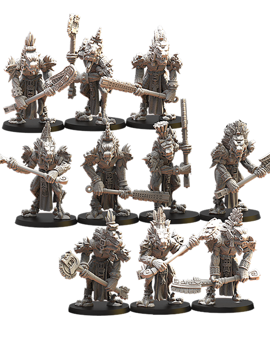 Coatl Guard (x10) Lizard-Men - TTRPG - Wargaming - Dungeons and Dragons