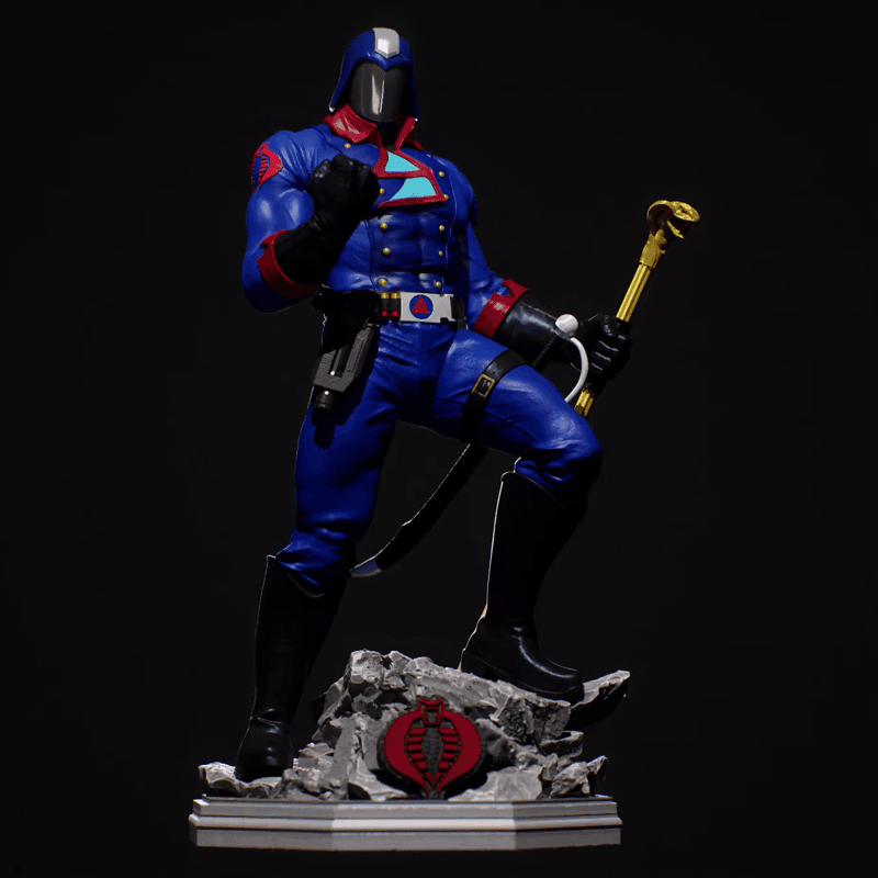 Cobra Commander Sculpture (75mm to 500mm) - Unassembled/Unpainted/3D Print