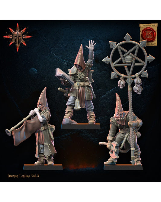 Cultists Command Group (x3) - Demonic Legions - TTRPG - Wargaming - Mordheim - Dungeons and Dragons