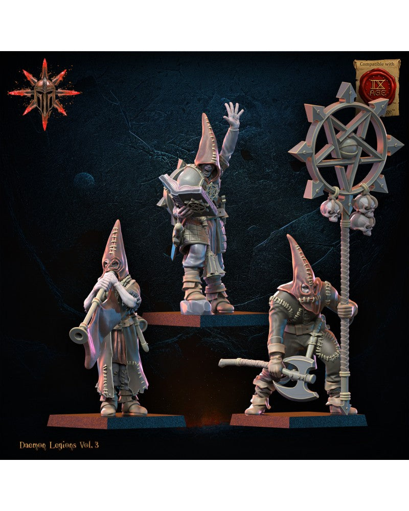 Cultists Command Group (x3) - Demonic Legions - TTRPG - Wargaming - Mordheim - Dungeons and Dragons