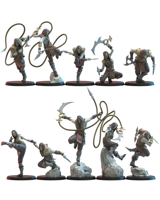 Régiment de Shinobis Dākumūn (x10) - Elfes de la nuit - JDR - Wargaming - Donjons et Dragons