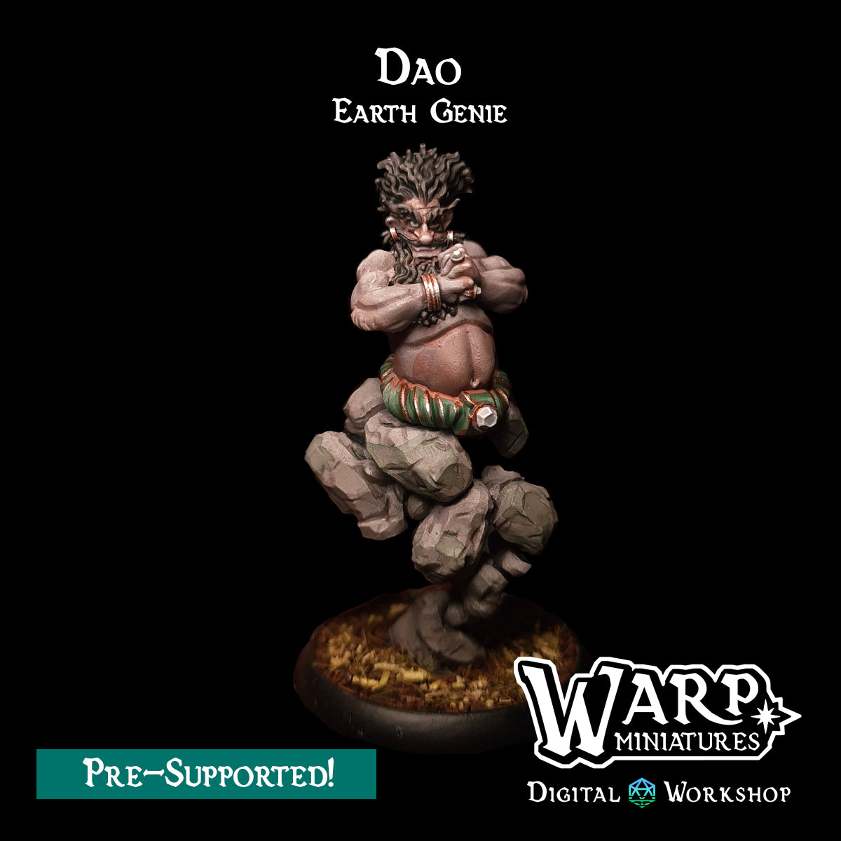 Dao - Earth Genie - TTRPG - Wargaming - Earth Elemental - Dungeons and Dragons