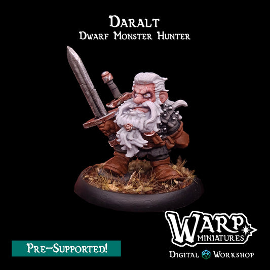 Daralt the Dwarf Monster Hunter - TTRPG - Wargaming - Mordheim - Dungeons and Dragons