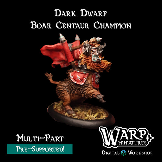 Dark Dwarf Boar Centaur Champion - TTRPG - Wargaming - Dungeons and Dragons